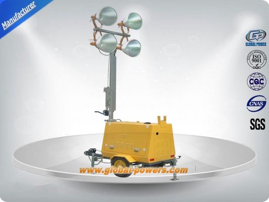 LED 9m Portable Trailer  Mobile Light Tower Diesel Generator  with Hand Push आपूर्तिकर्ता